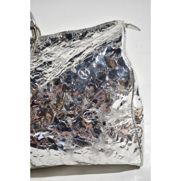 Louis Vuitton Keepall 55 Monogram Miroir Silver Mirror Weekend Travel Duffle Bag - Picture 11 of 16